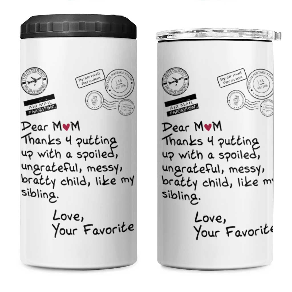 Mothers Day Mom Gifts 4 in 1 Can Cooler Tumbler Love, Your Favorite Best Birthday Presents