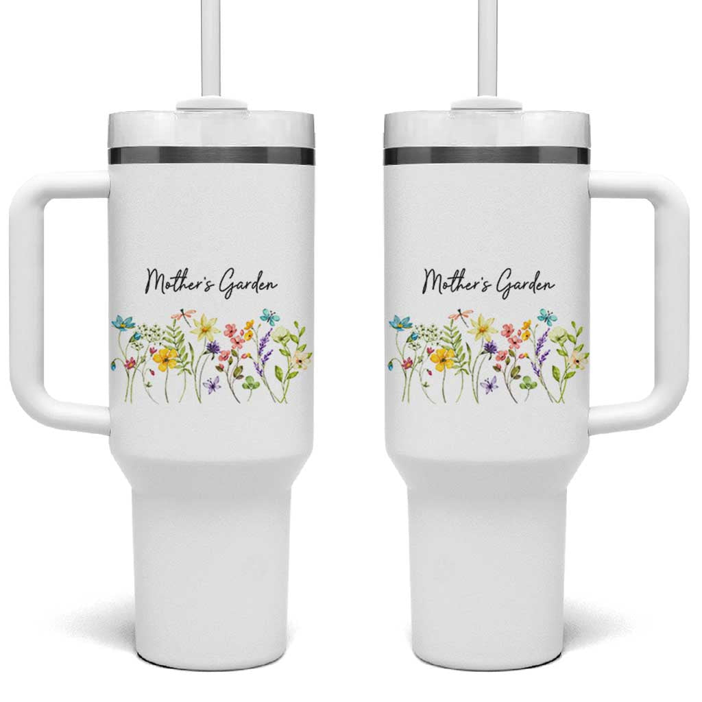 Mothers Garden Tumbler With Handle Mother's Day Flower Mom Gifts