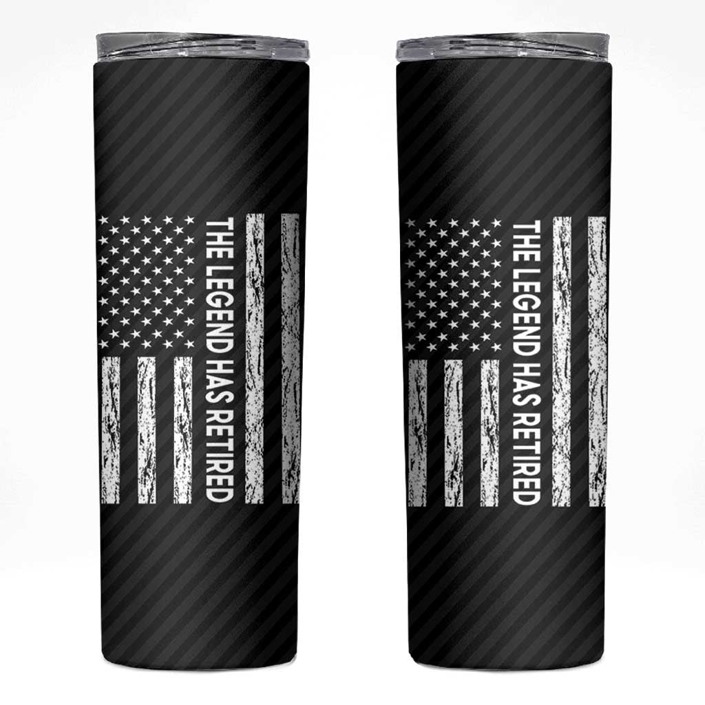 The Legend Has Retired Skinny Tumbler Goodbye Present Farewell Gifts For Coworker US Flag
