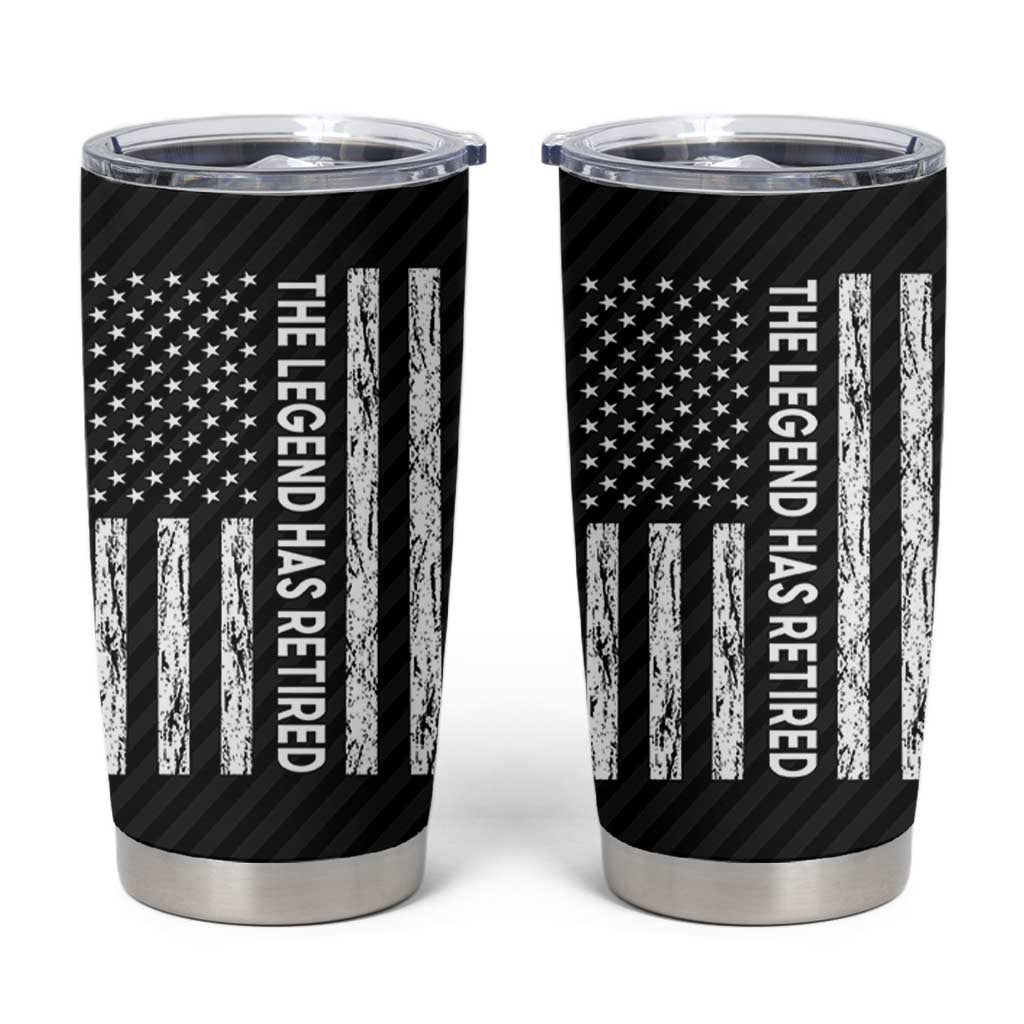 The Legend Has Retired Tumbler Cup Goodbye Present Farewell Gifts For Coworker US Flag