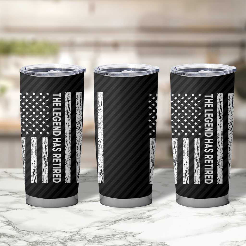 The Legend Has Retired Tumbler Cup Goodbye Present Farewell Gifts For Coworker US Flag