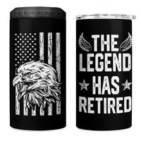 The Legend Has Retired 4 in 1 Can Cooler Tumbler Goodbye Present Farewell Gifts For Coworker Eagle US Flag