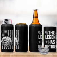 The Legend Has Retired 4 in 1 Can Cooler Tumbler Goodbye Present Farewell Gifts For Coworker Eagle US Flag