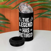 The Legend Has Retired 4 in 1 Can Cooler Tumbler Goodbye Present Farewell Gifts For Coworker Eagle US Flag