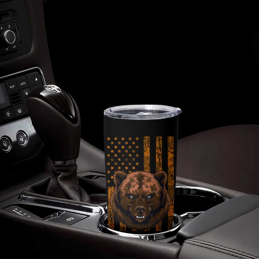 Gifts For Dad Tumbler Cup Papabear Christmas Birthday Father's Day Gift American Flag - Wonder Print Shop