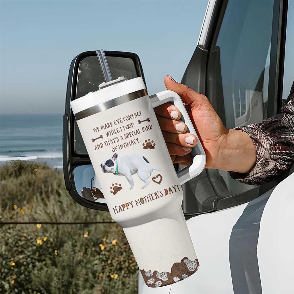 Dog Mom Gifts Tumbler With Handle Mothers Day Dog Lovers We Make Eye Contact While I Poop