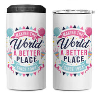 42th Birthday Gifts For Women 4 in 1 Can Cooler Tumbler Making The World A Better Place Since 1984