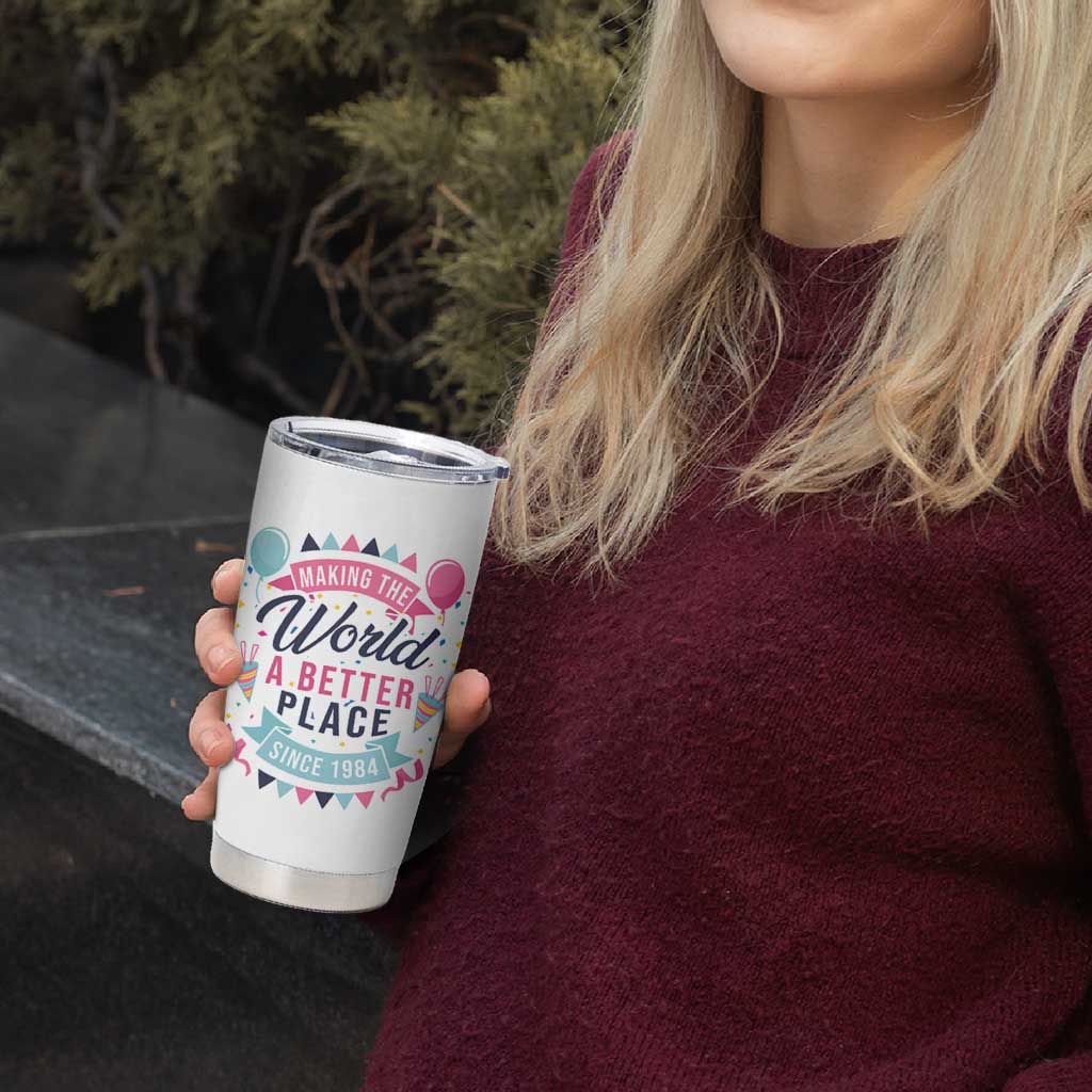42th Birthday Gifts For Women Tumbler Cup Making The World A Better Place Since 1984