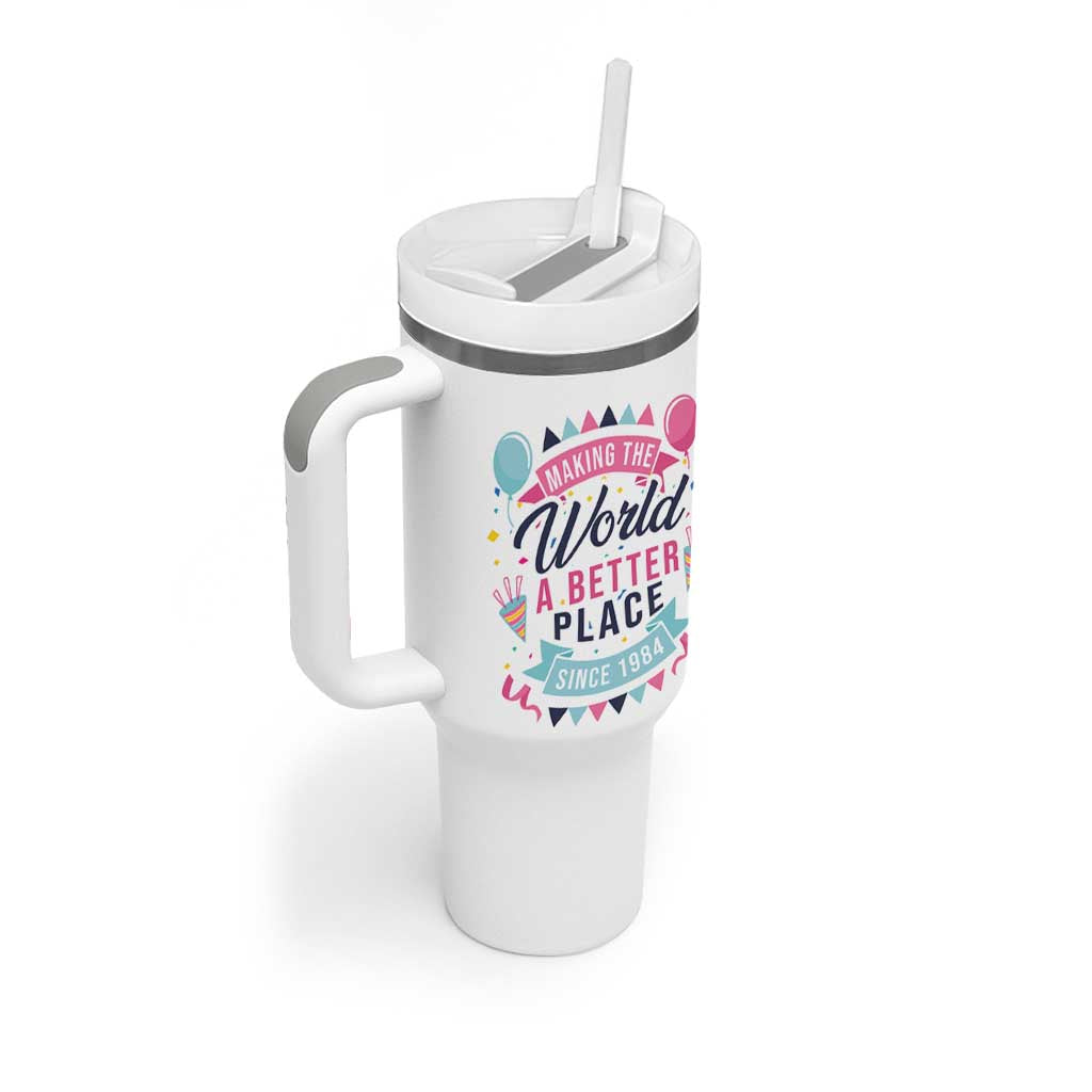 42th Birthday Gifts For Women Tumbler With Handle Making The World A Better Place Since 1984