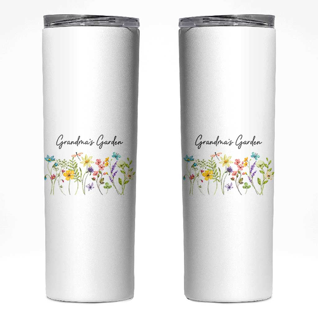 Grandmas Garden Skinny Tumbler Mother's Day Flower Grandma Gifts
