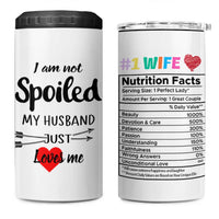 Funny Gifts For Wife 4 in 1 Can Cooler Tumbler From Husband I Am Not Spoiled My Husband Just Loves Me