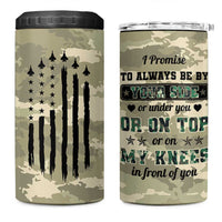 Anniversary Gift For Men 4 in 1 Can Cooler Tumbler I Promise To Always Be By Your Side Camo Valentines Day