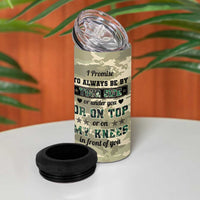 Anniversary Gift For Men 4 in 1 Can Cooler Tumbler I Promise To Always Be By Your Side Camo Valentines Day