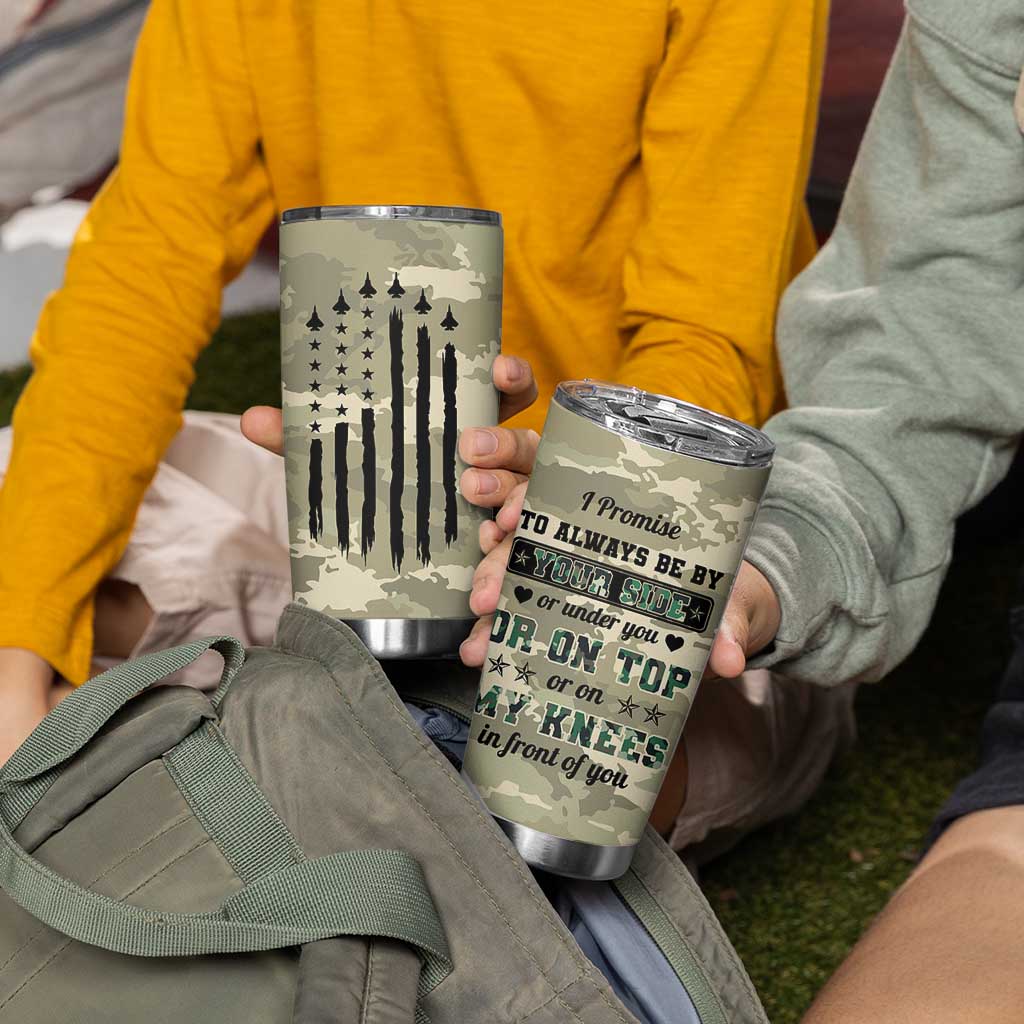 Anniversary Gift For Men Tumbler Cup I Promise To Always Be By Your Side Camo Valentines Day