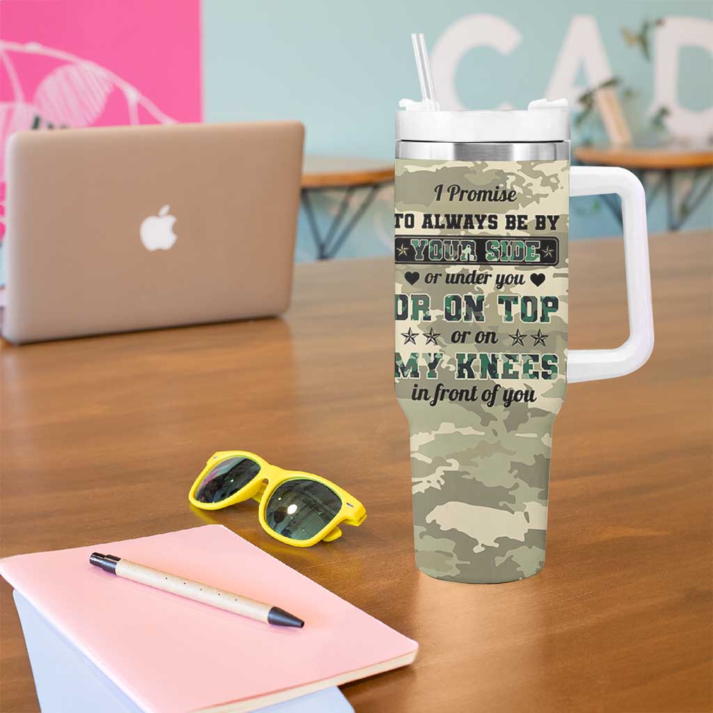 Anniversary Gift For Men Tumbler With Handle I Promise To Always Be By Your Side Camo Valentines Day