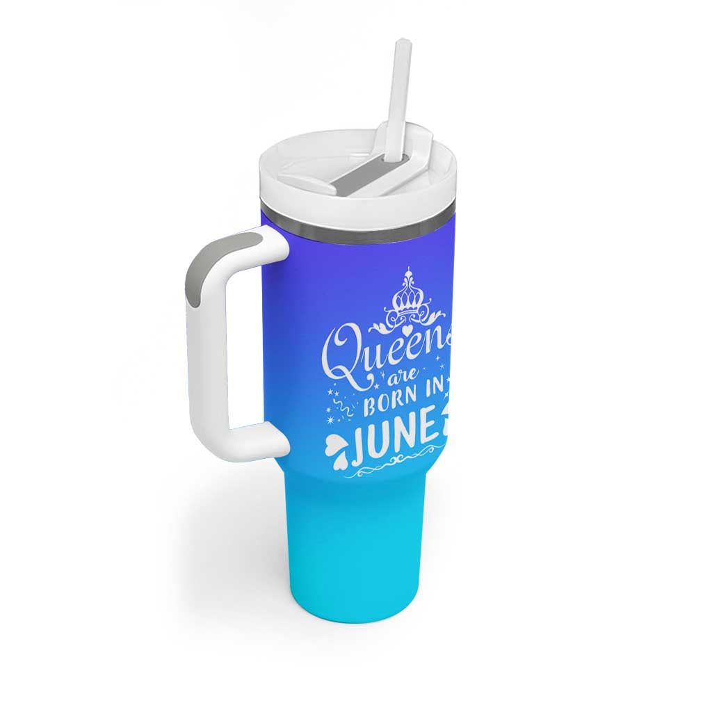 June Birthday Gifts For Women Tumbler With Handle Queens Are Born In June