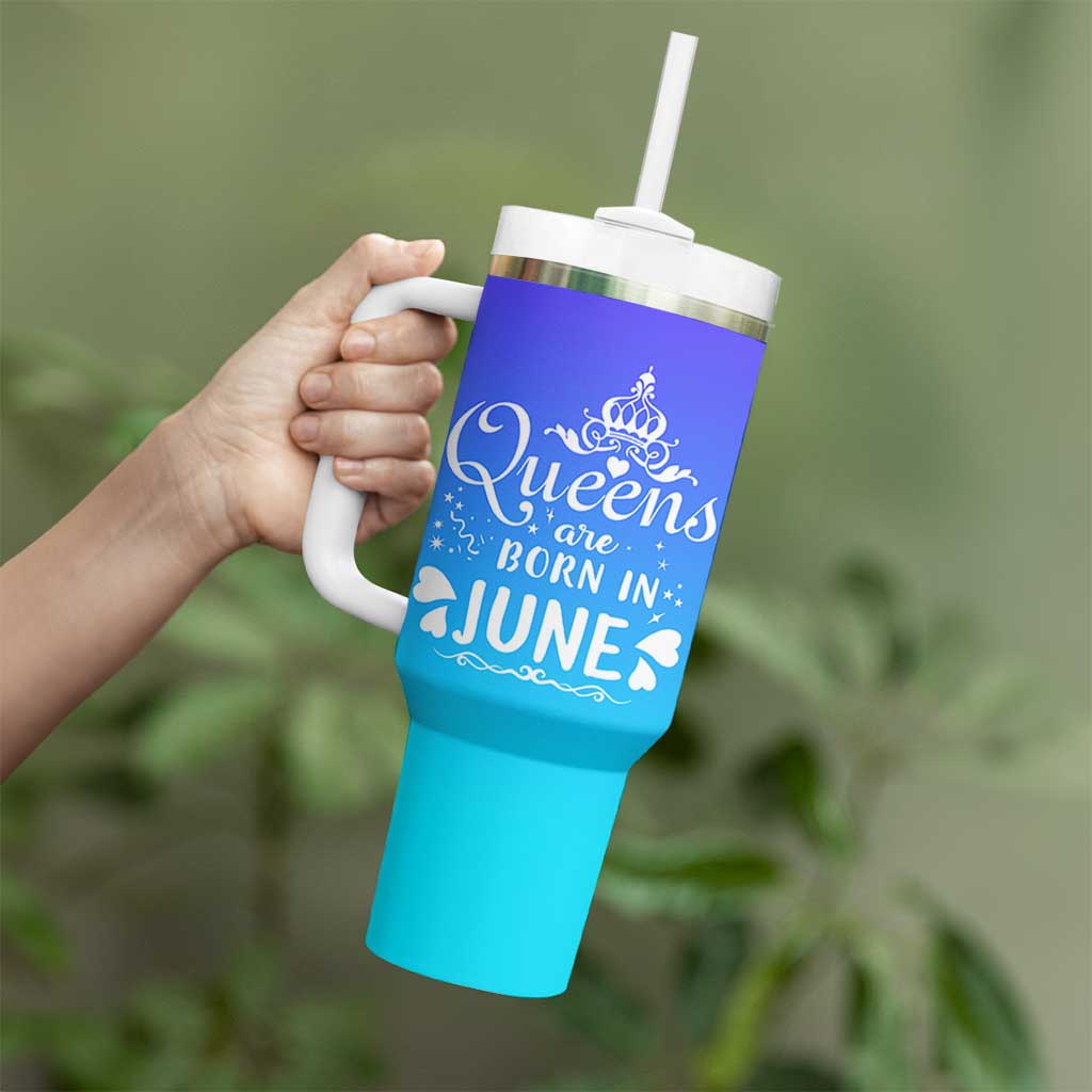June Birthday Gifts For Women Tumbler With Handle Queens Are Born In June