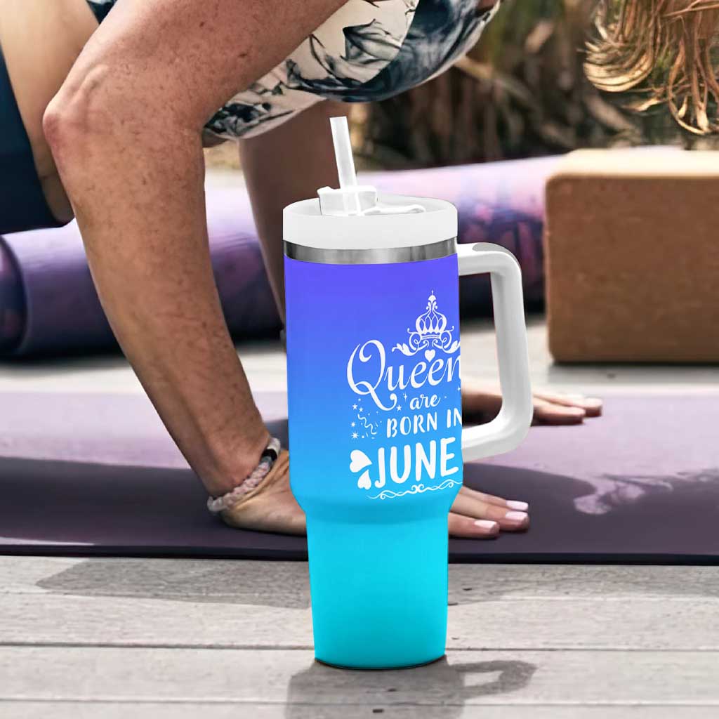 June Birthday Gifts For Women Tumbler With Handle Queens Are Born In June