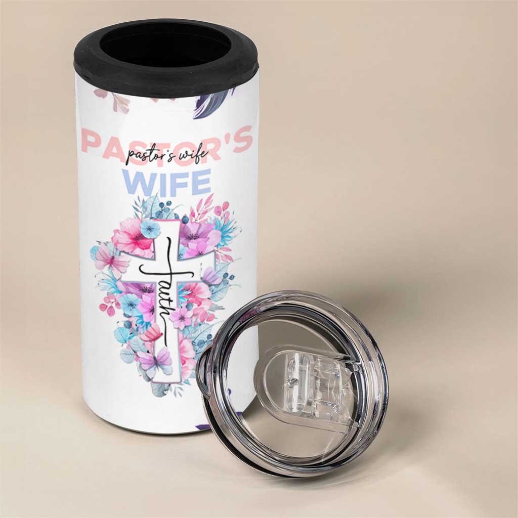Gifts For Pastor Wife 4 in 1 Can Cooler Tumbler Pastors Wives Flower Cross Christian Gifts For Women
