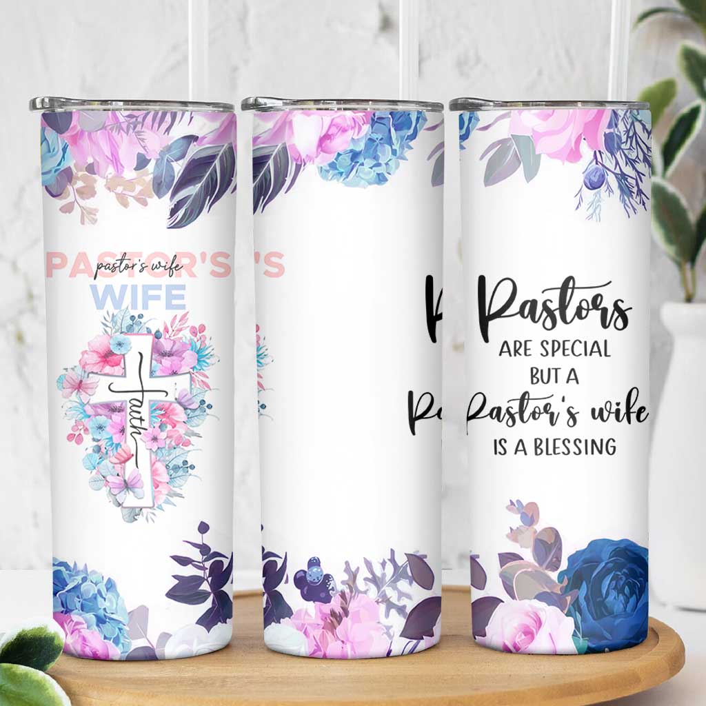 Gifts For Pastor Wife Skinny Tumbler Pastors Wives Flower Cross Christian Gifts For Women
