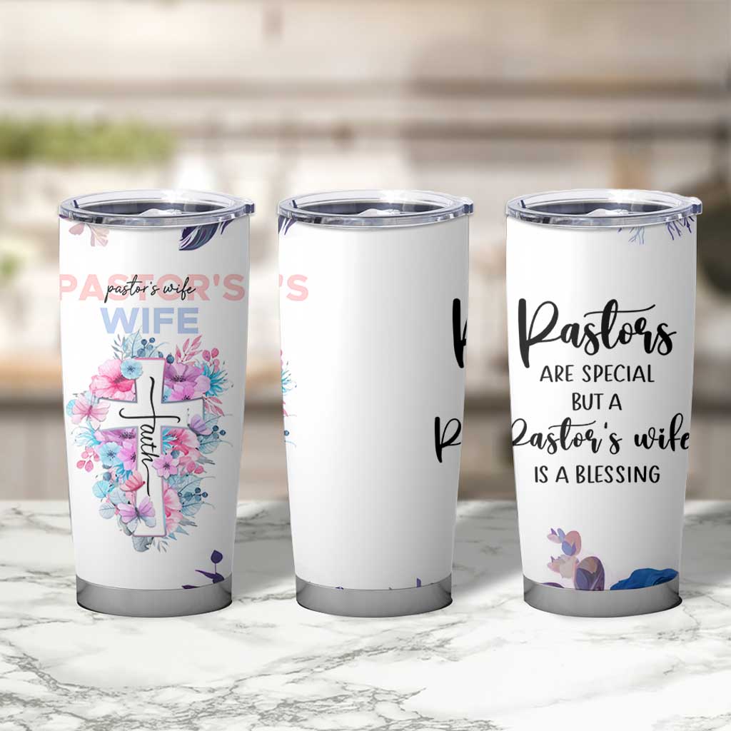 Gifts For Pastor Wife Tumbler Cup Pastors Wives Flower Cross Christian Gifts For Women