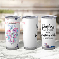 Gifts For Pastor Wife Tumbler Cup Pastors Wives Flower Cross Christian Gifts For Women