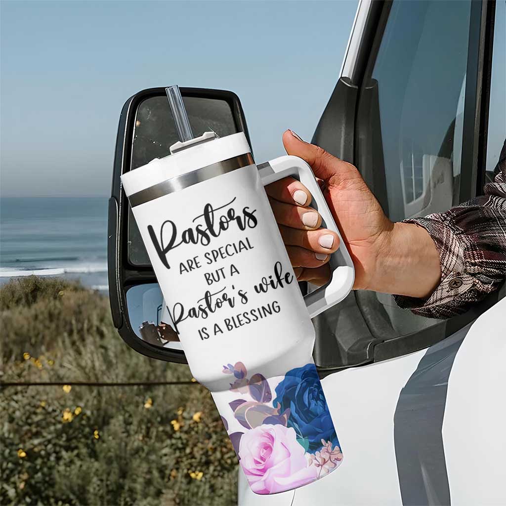 Gifts For Pastor Wife Tumbler With Handle Pastors Wives Flower Cross Christian Gifts For Women