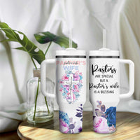 Gifts For Pastor Wife Tumbler With Handle Pastors Wives Flower Cross Christian Gifts For Women