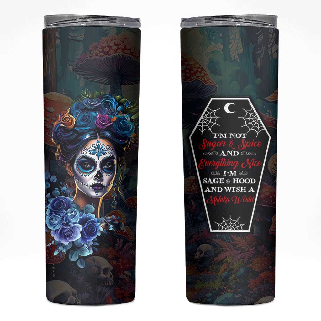 Sugar Skull Skinny Tumbler Sugar And Spice Gift For Women Girls