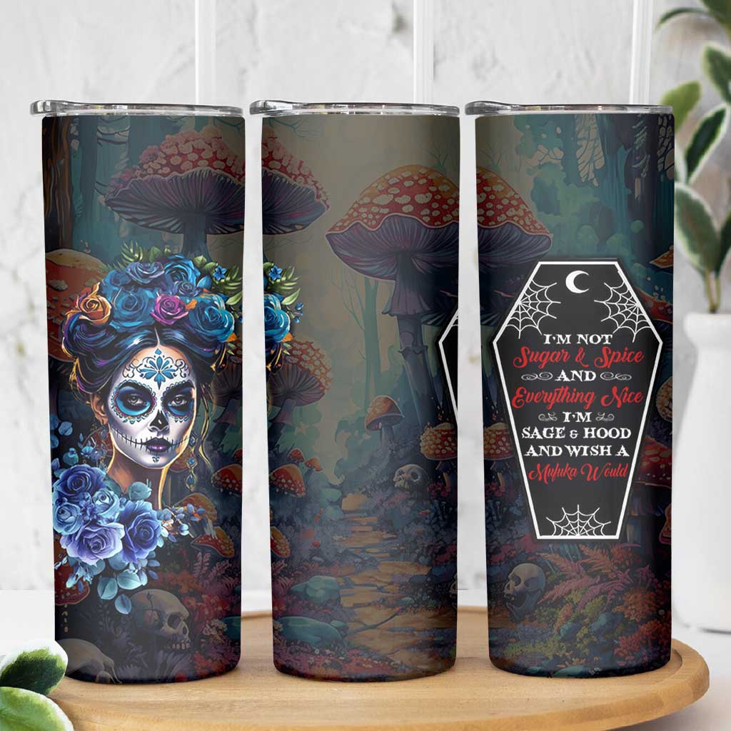 Sugar Skull Skinny Tumbler Sugar And Spice Gift For Women Girls