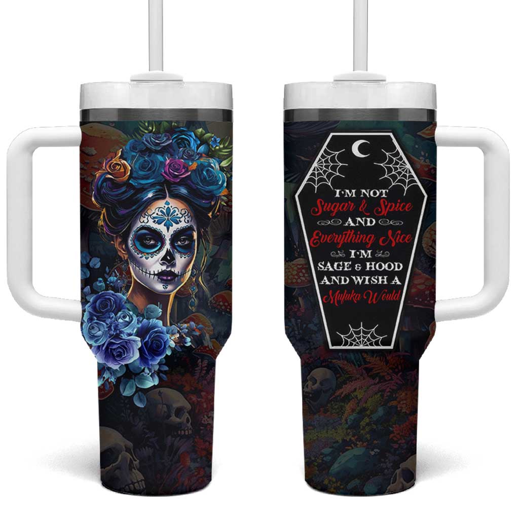Sugar Skull Tumbler With Handle Sugar And Spice Gift For Women Girls