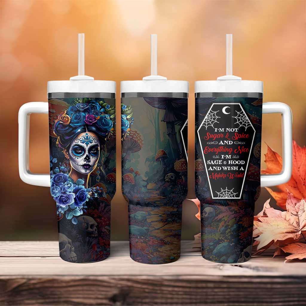 Sugar Skull Tumbler With Handle Sugar And Spice Gift For Women Girls