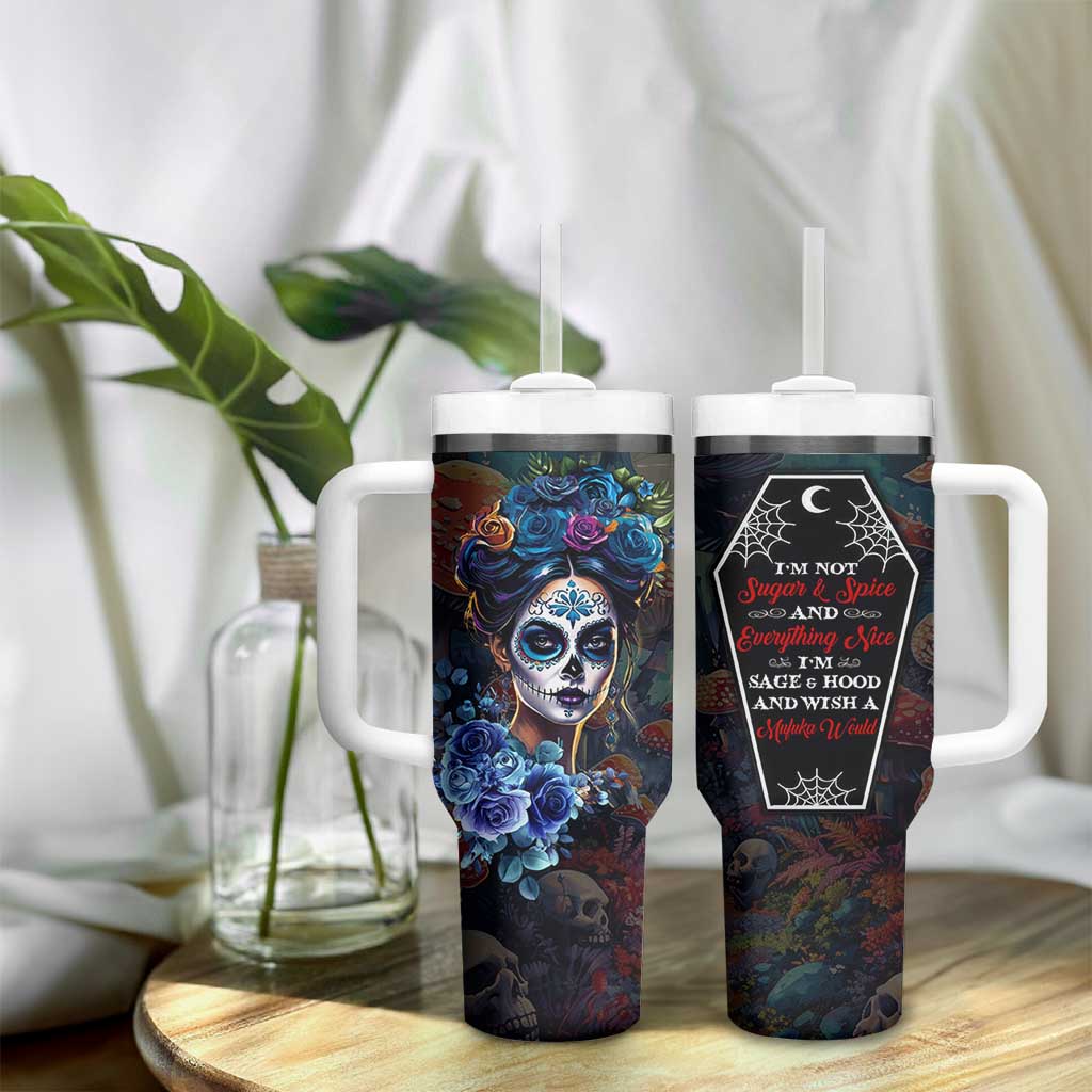Sugar Skull Tumbler With Handle Sugar And Spice Gift For Women Girls