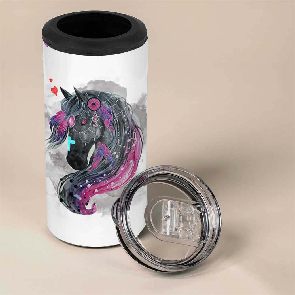 Christian Gifts For Horse Lover 4 in 1 Can Cooler Tumbler Horse Gifts For Girls Teenage Daughter Sister Friends Bestie Niece
