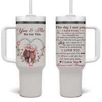 You And Me We Got This Tumbler With Handle Christmas Birthday Valentine Wedding Anniversary Gift For Wife Husband