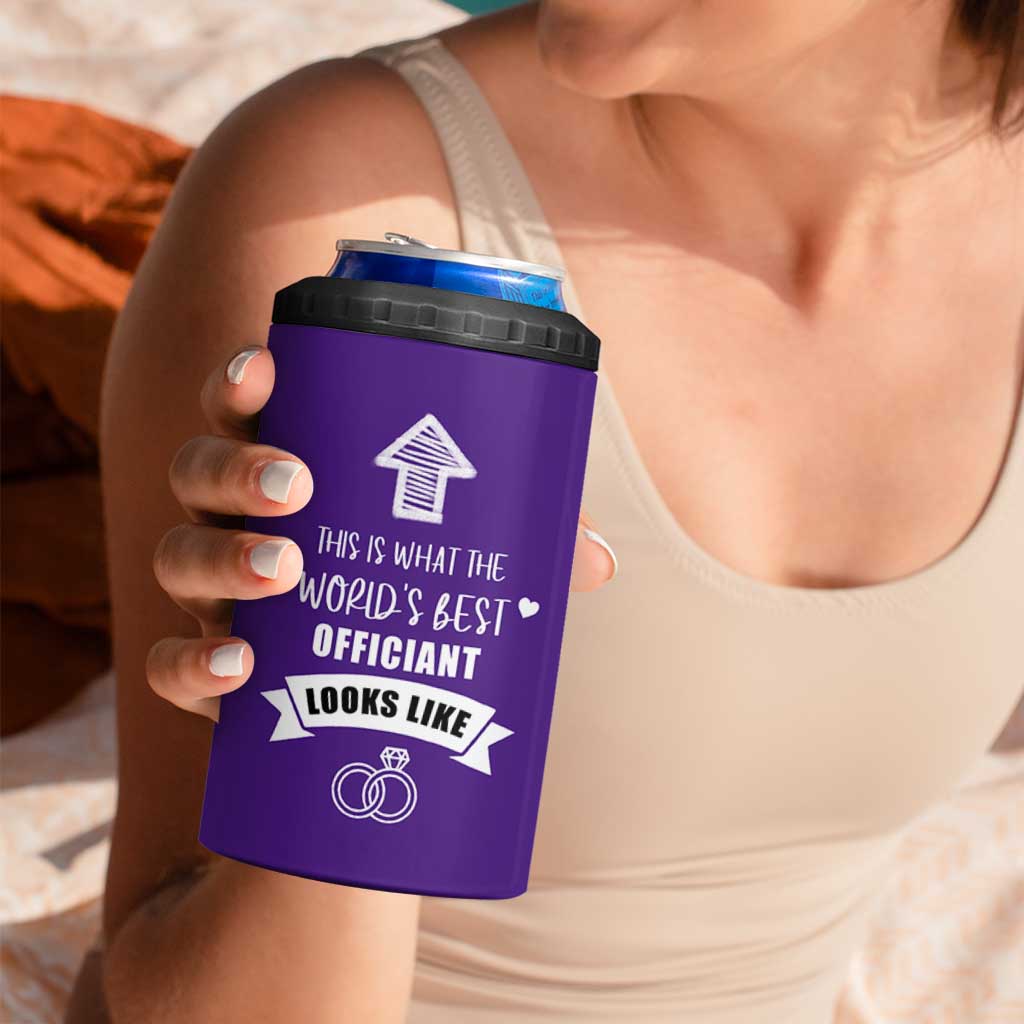 Groomsmen Proposal Gift 4 in 1 Can Cooler Tumbler This Is What An Awesome Officiant Looks Like Bride Groom Thank You