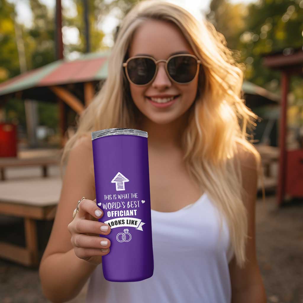 Groomsmen Proposal Gift Skinny Tumbler This Is What An Awesome Officiant Looks Like Bride Groom Thank You