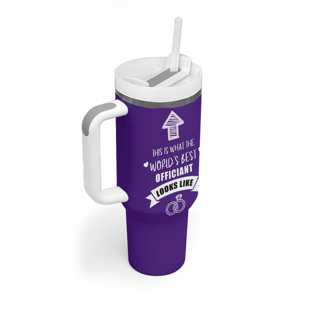 Groomsmen Proposal Gift Tumbler With Handle This Is What An Awesome Officiant Looks Like Bride Groom Thank You