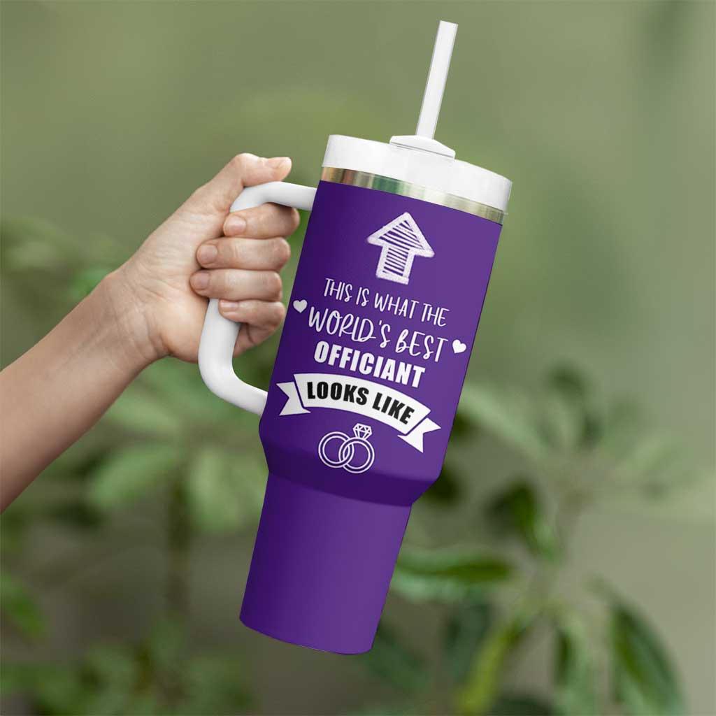 Groomsmen Proposal Gift Tumbler With Handle This Is What An Awesome Officiant Looks Like Bride Groom Thank You