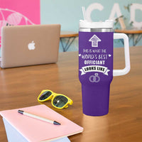 Groomsmen Proposal Gift Tumbler With Handle This Is What An Awesome Officiant Looks Like Bride Groom Thank You