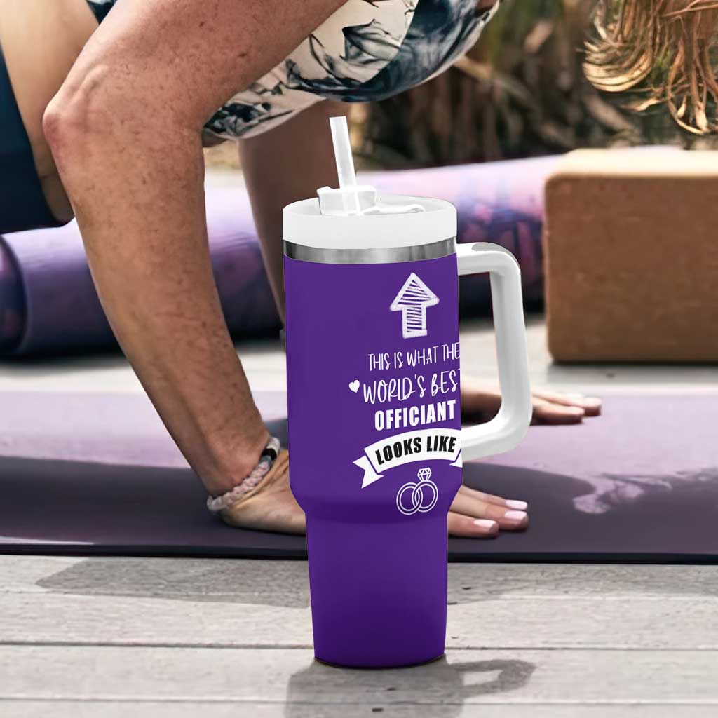 Groomsmen Proposal Gift Tumbler With Handle This Is What An Awesome Officiant Looks Like Bride Groom Thank You