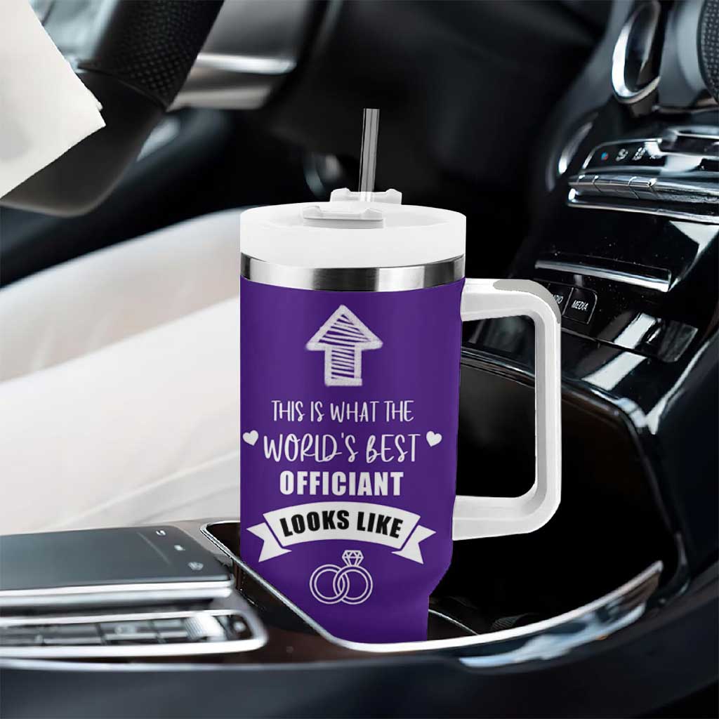 Groomsmen Proposal Gift Tumbler With Handle This Is What An Awesome Officiant Looks Like Bride Groom Thank You