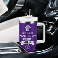 Groomsmen Proposal Gift Tumbler With Handle This Is What An Awesome Officiant Looks Like Bride Groom Thank You