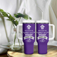 Groomsmen Proposal Gift Tumbler With Handle This Is What An Awesome Officiant Looks Like Bride Groom Thank You