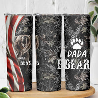 Gifts For Dad Skinny Tumbler Dada Bear American Flag - Wonder Print Shop