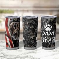 Gifts For Dad Tumbler Cup Dada Bear American Flag - Wonder Print Shop