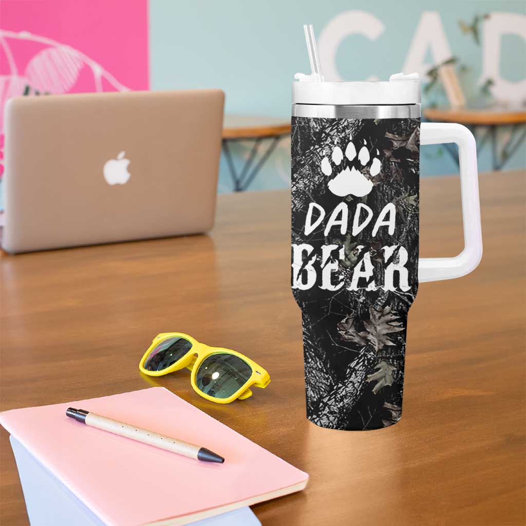 Gifts For Dad Tumbler With Handle Dada Bear American Flag - Wonder Print Shop