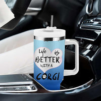 Funny Corgi Tumbler With Handle Cute Dog Lovers Gift Life Is Better With Corgi