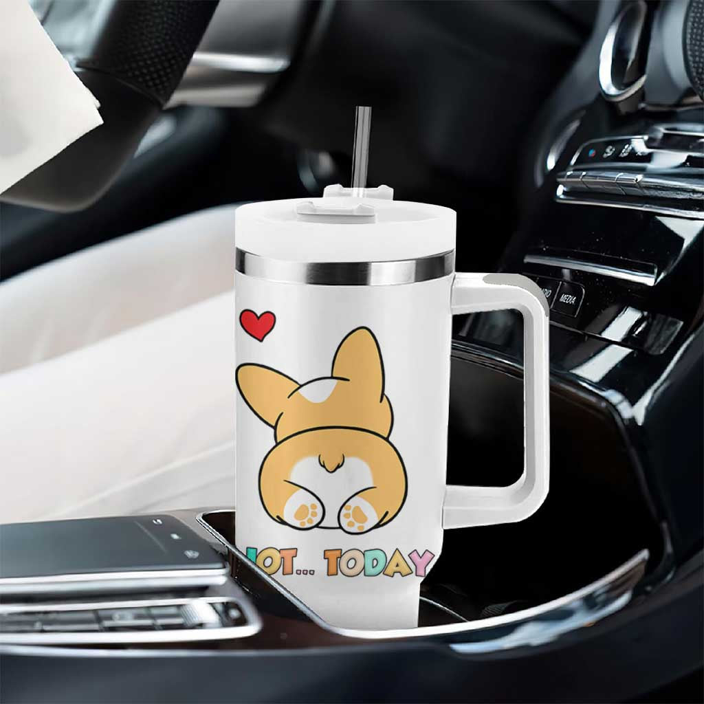 Corgi Not Today Tumbler With Handle Funny Cute Dog Lovers Gift