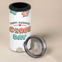Corgi Lovers 4 in 1 Can Cooler Tumbler 3D Inflated Effect Cute Dog Lovers Gift Happy National Corgi Day